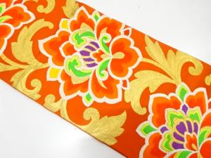 アンティーク　唐花模様織り出し袋帯（着用可）